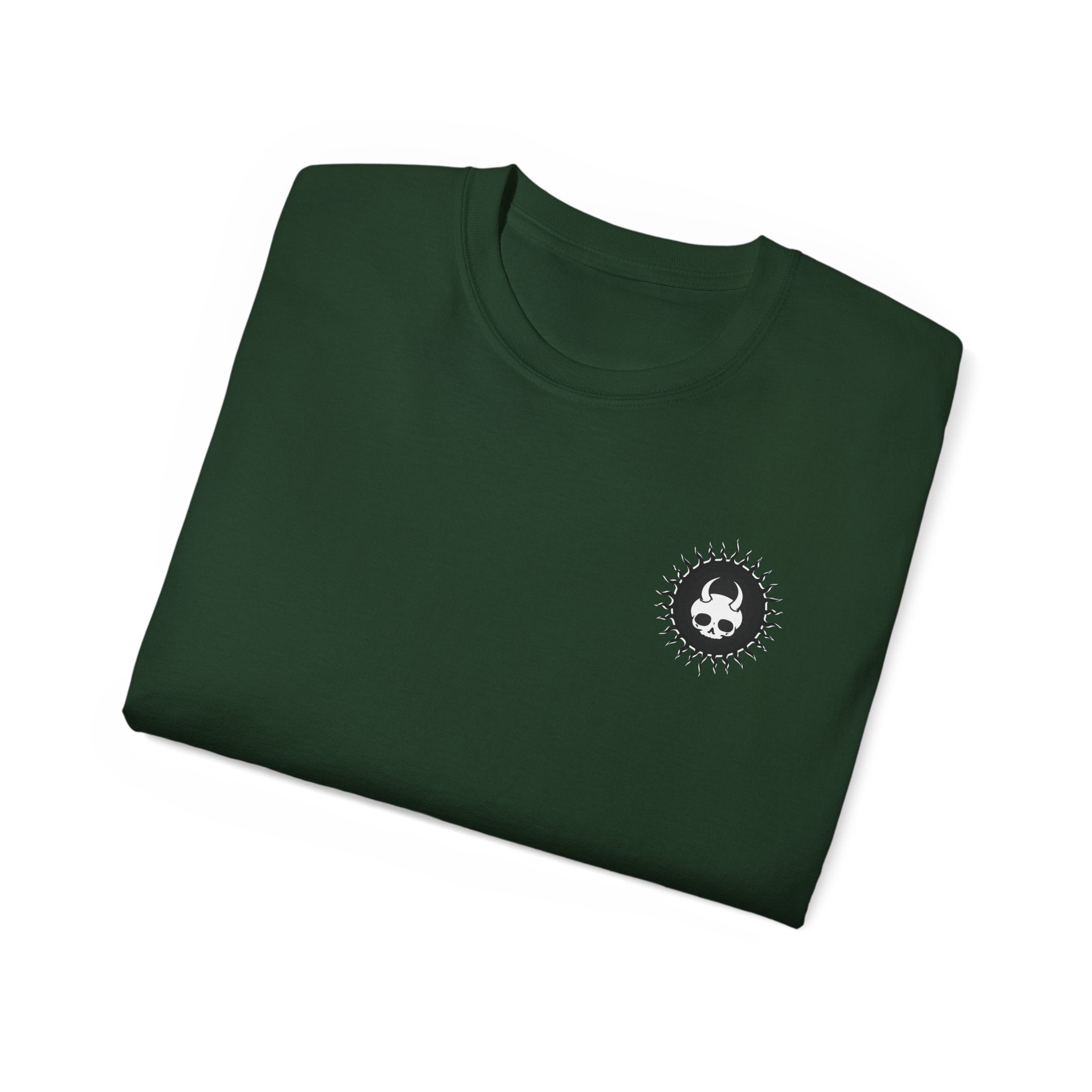Live Among Demons - Unisex Cotton Tee (Back) - Damned Threads